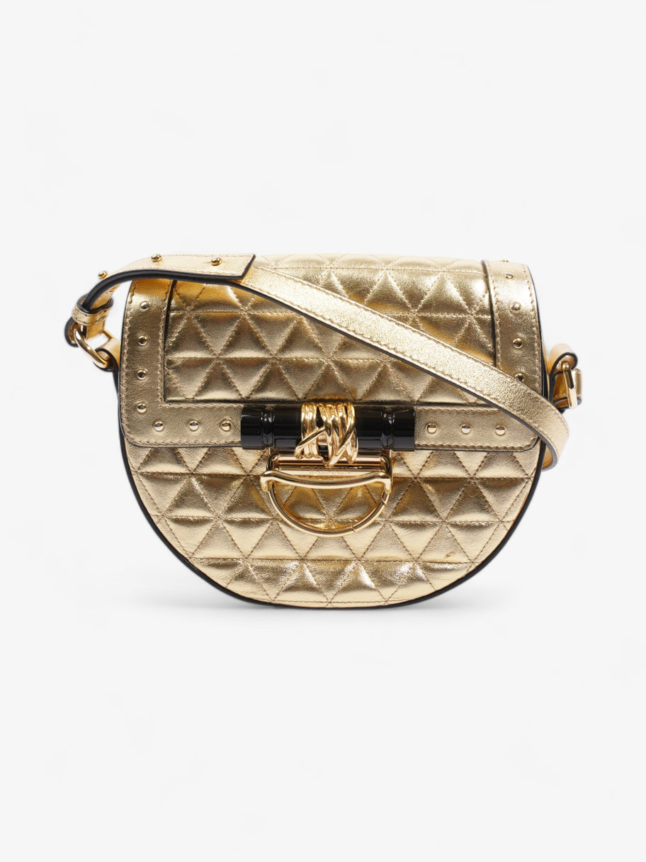 Balmain Studded Crossbody Gold Lambskin Leather Image 1