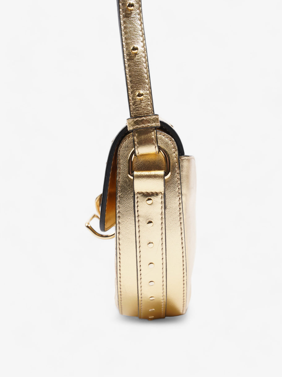 Balmain Studded Crossbody Gold Lambskin Leather Image 3