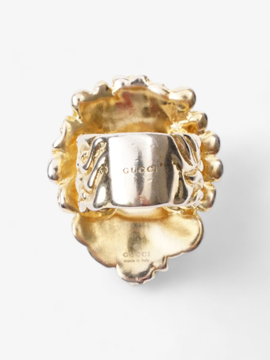 Gucci Lion Head Ring Gold / Green Base Metal L Image 2