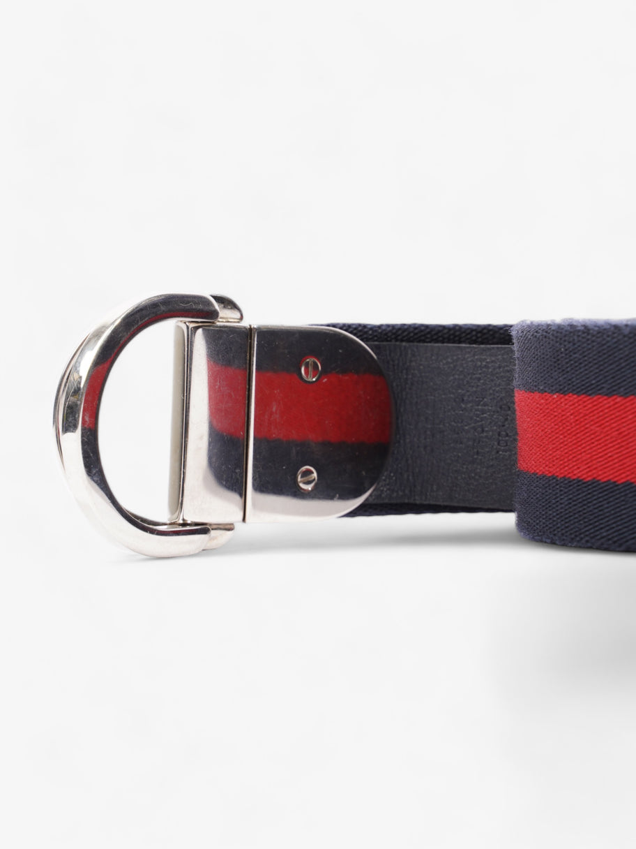 Gucci Stripe Buckle Belt Red / Navy Canvas 100cm 40