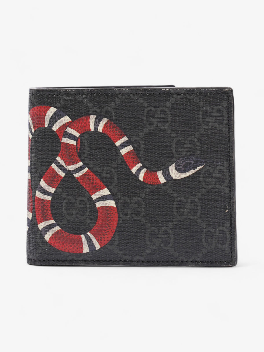 Gucci Kingsnake Print Wallet Black GG Supreme / Red / Navy Coated Canvas Image 1