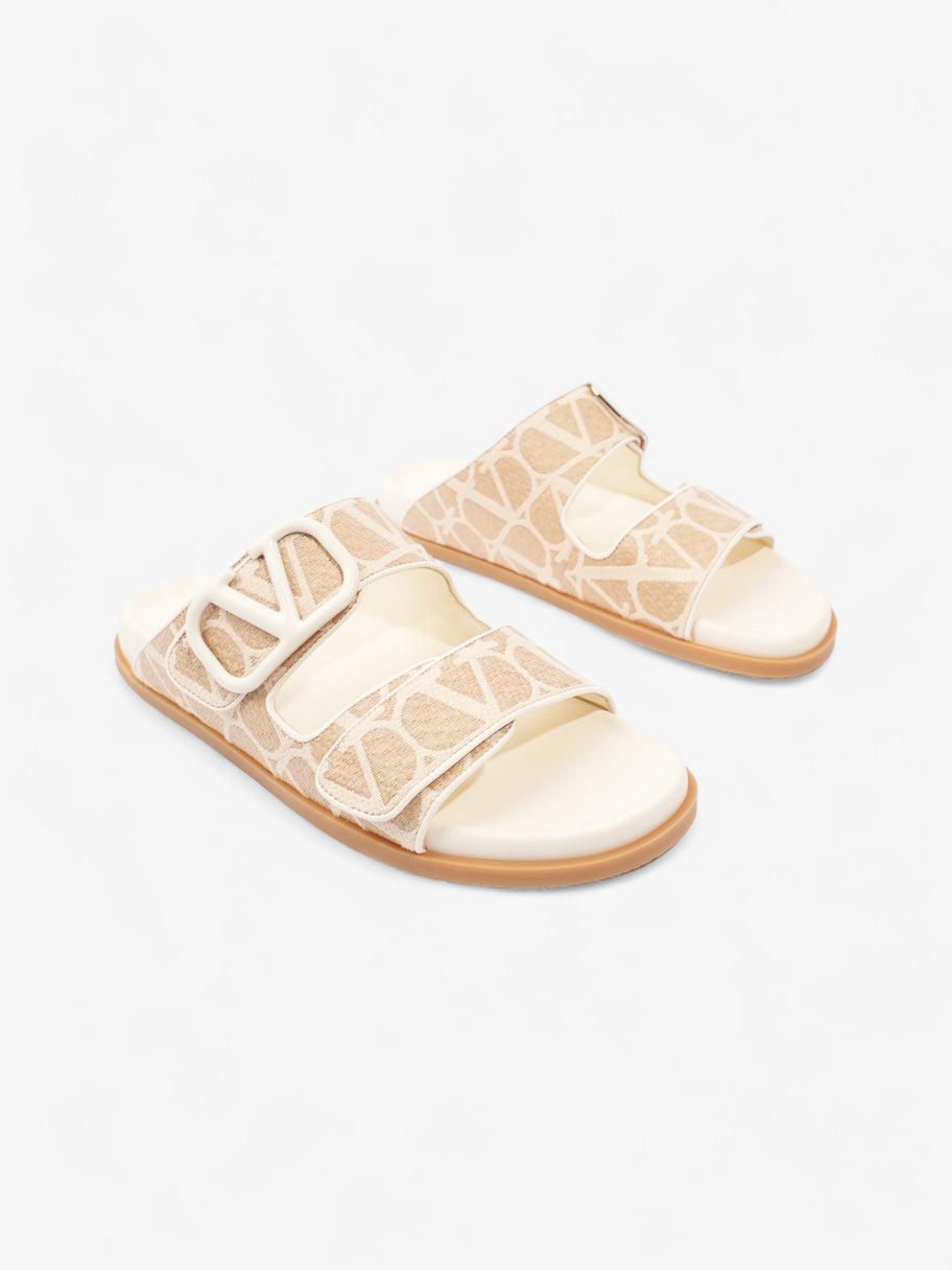 Valentino Toile Iconographe Slip-On Slides Beige / White Fabric EU 39 UK 6 Image 2