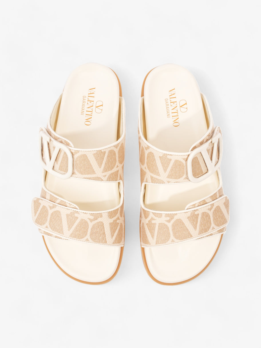 Valentino Toile Iconographe Slip-On Slides Beige / White Fabric EU 39 UK 6 Image 8