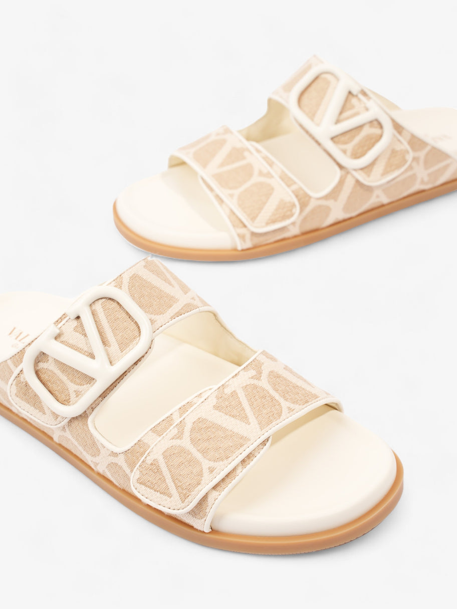 Valentino Toile Iconographe Slip-On Slides Beige / White Fabric EU 39 UK 6 Image 9