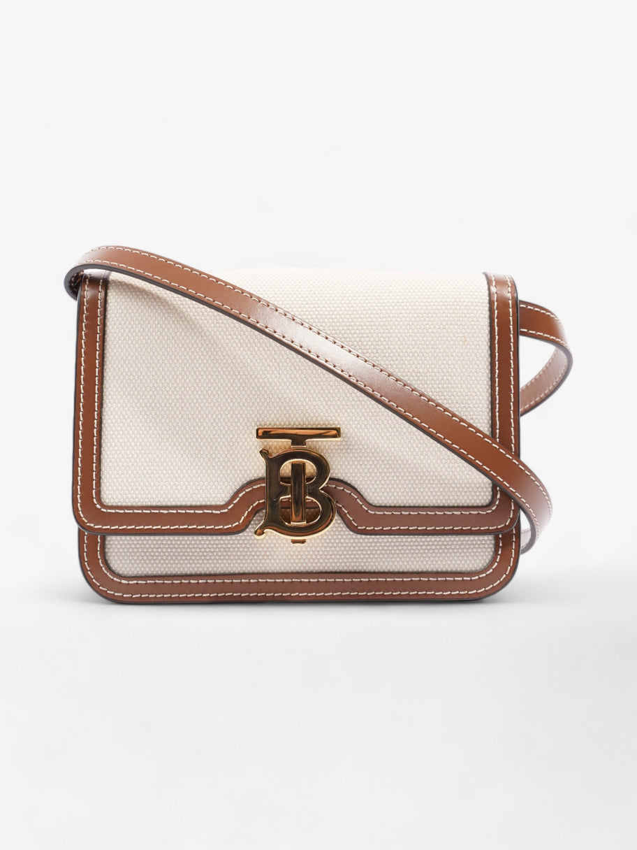 Burberry TB Bag Natural / Malt Brown Cotton Mini Image 1