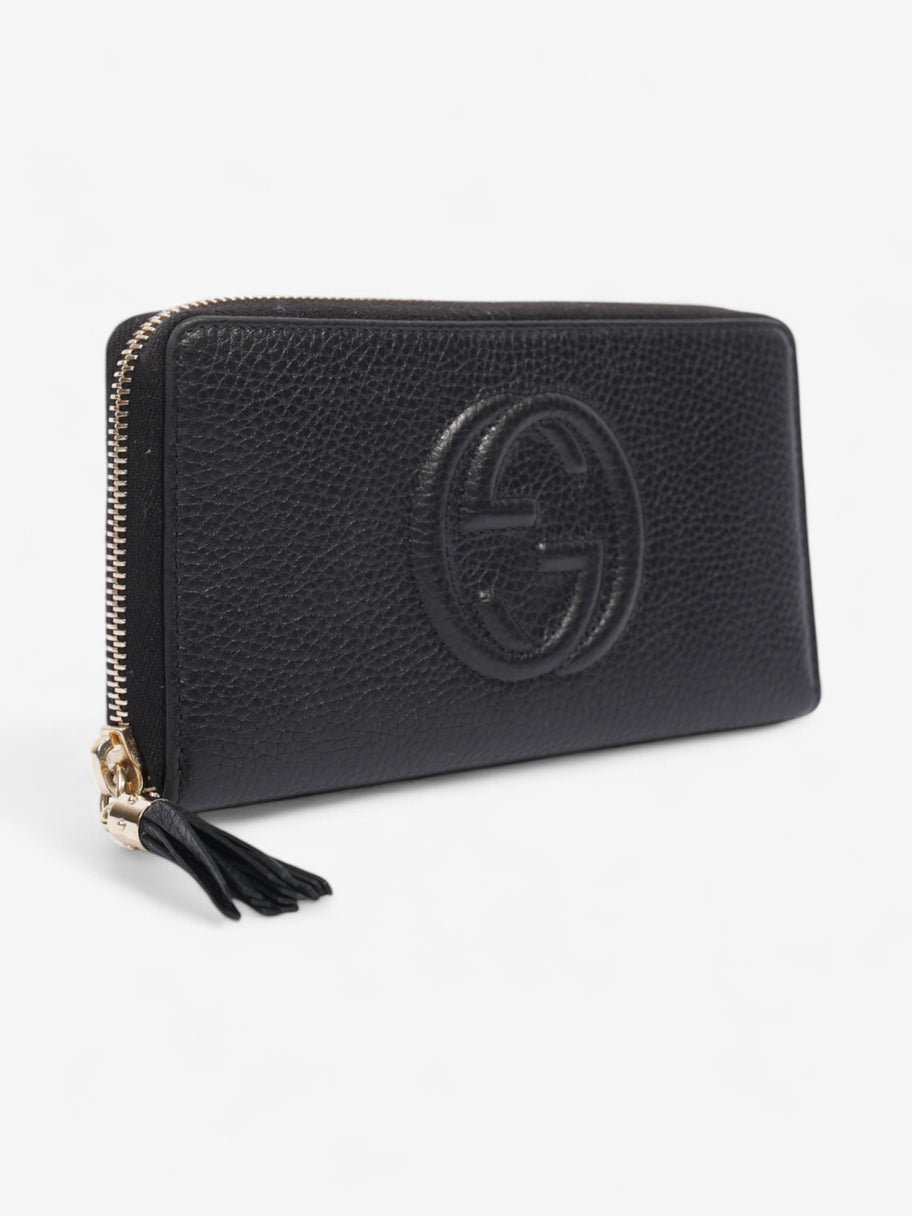 Gucci Soho Interlocking G Tassel Round Long Wallet Black / Light Gold Leather Image 4