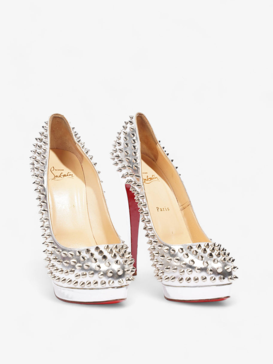 Christian Louboutin Platform Spiked Heel 150 Silver Leather EU 41 UK 8 Image 2