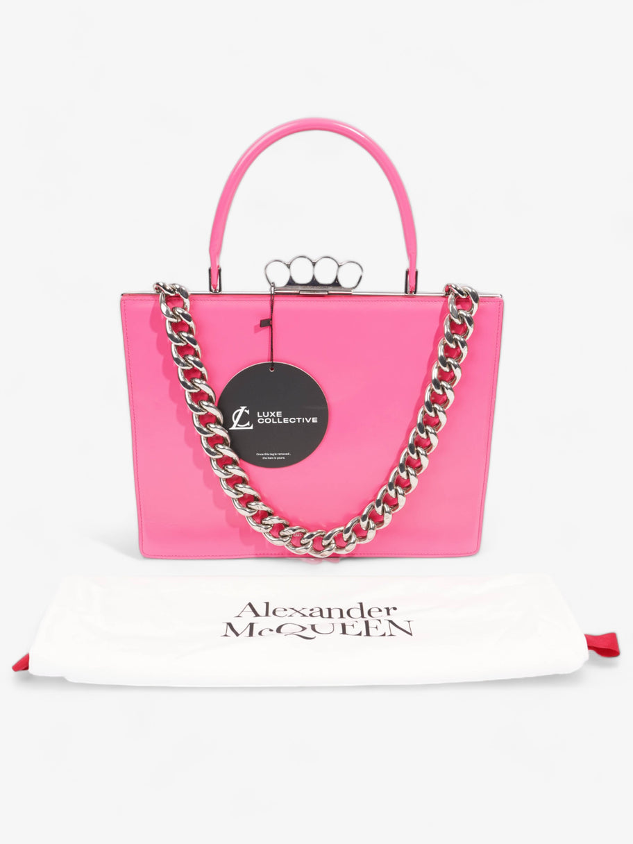 Alexander McQueen Four Ring Top Handle Neon Pink Leather Image 14