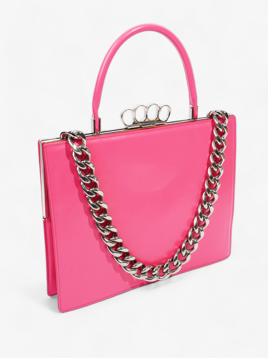 Alexander McQueen Four Ring Top Handle Neon Pink Leather Image 19