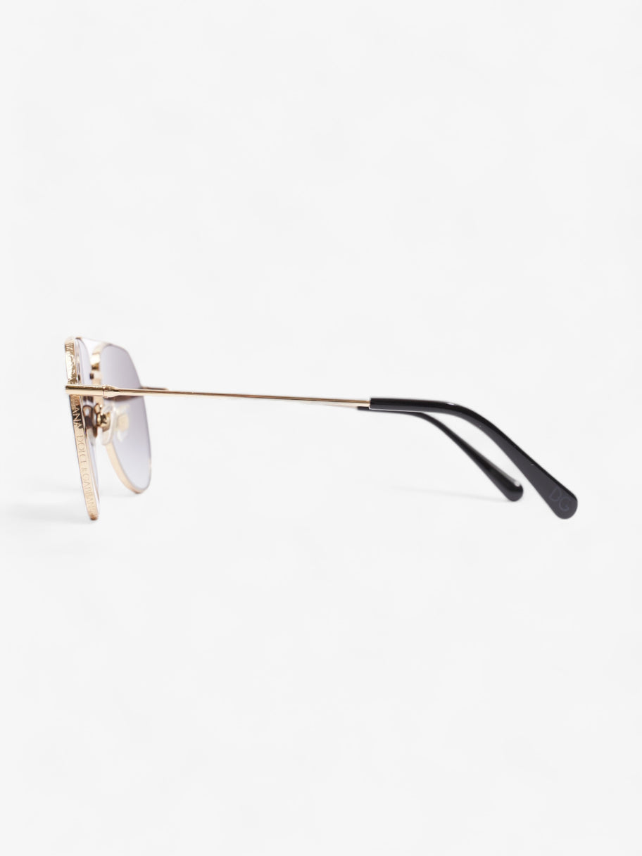 Dolce and Gabbana Aviator Sunglasses Black / Gold Acetate 140mm Image 2