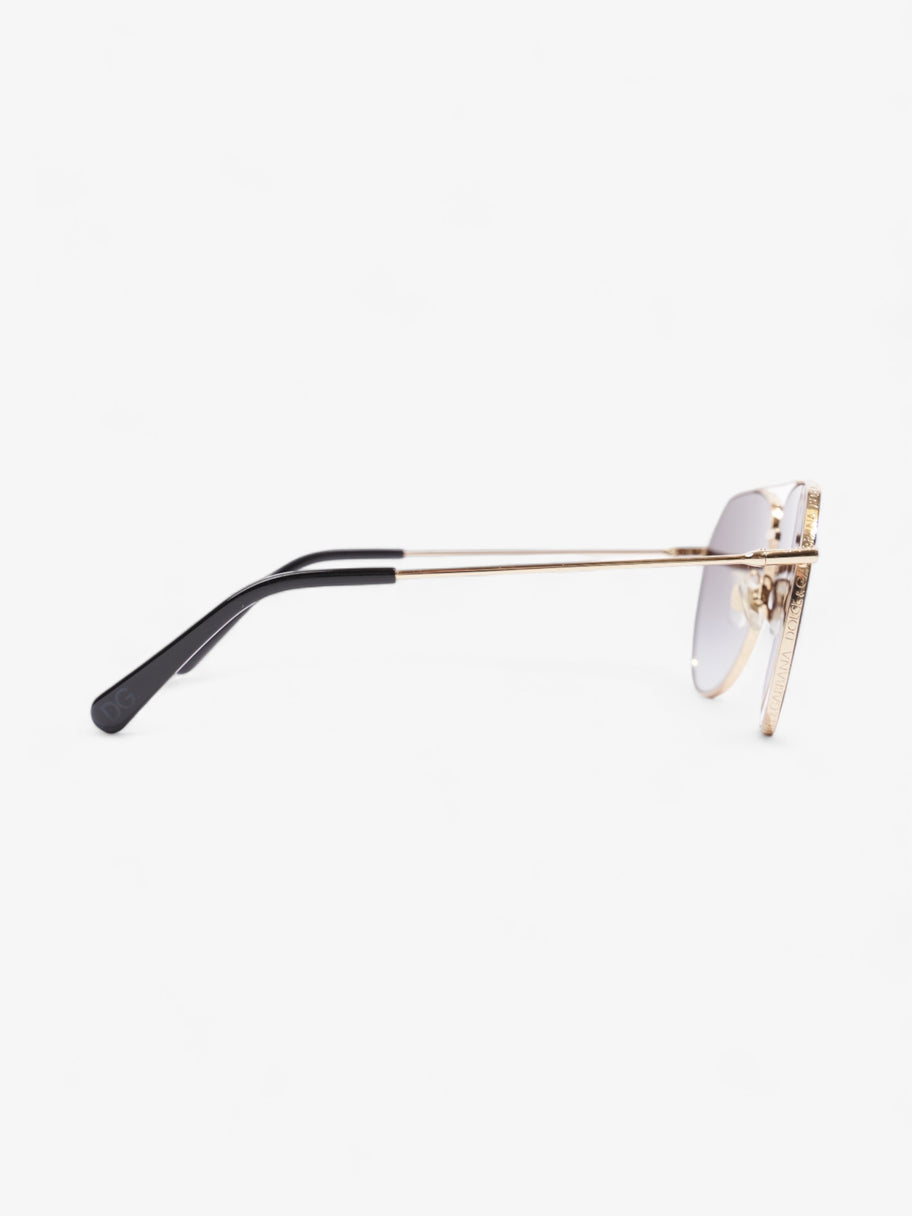 Dolce and Gabbana Aviator Sunglasses Black / Gold Acetate 140mm Image 4