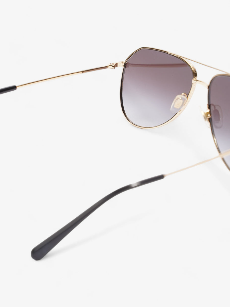 Dolce and Gabbana Aviator Sunglasses Black / Gold Acetate 140mm Image 5