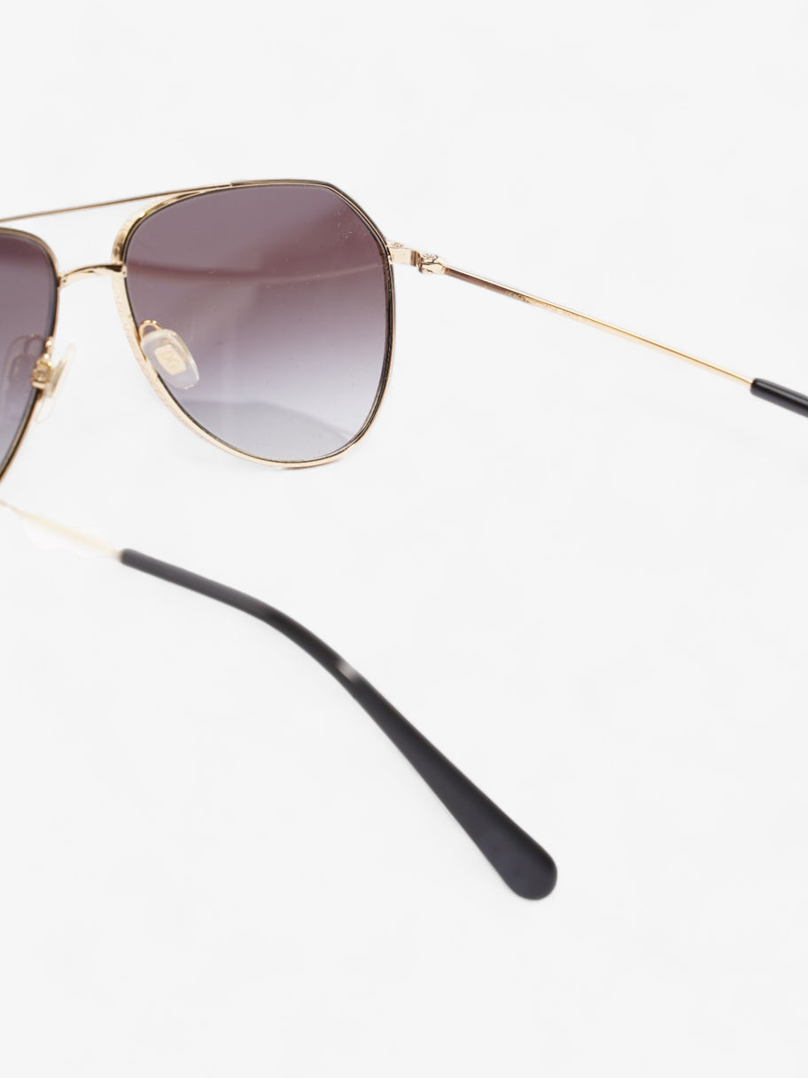 Dolce and Gabbana Aviator Sunglasses Black / Gold Acetate 140mm Image 6