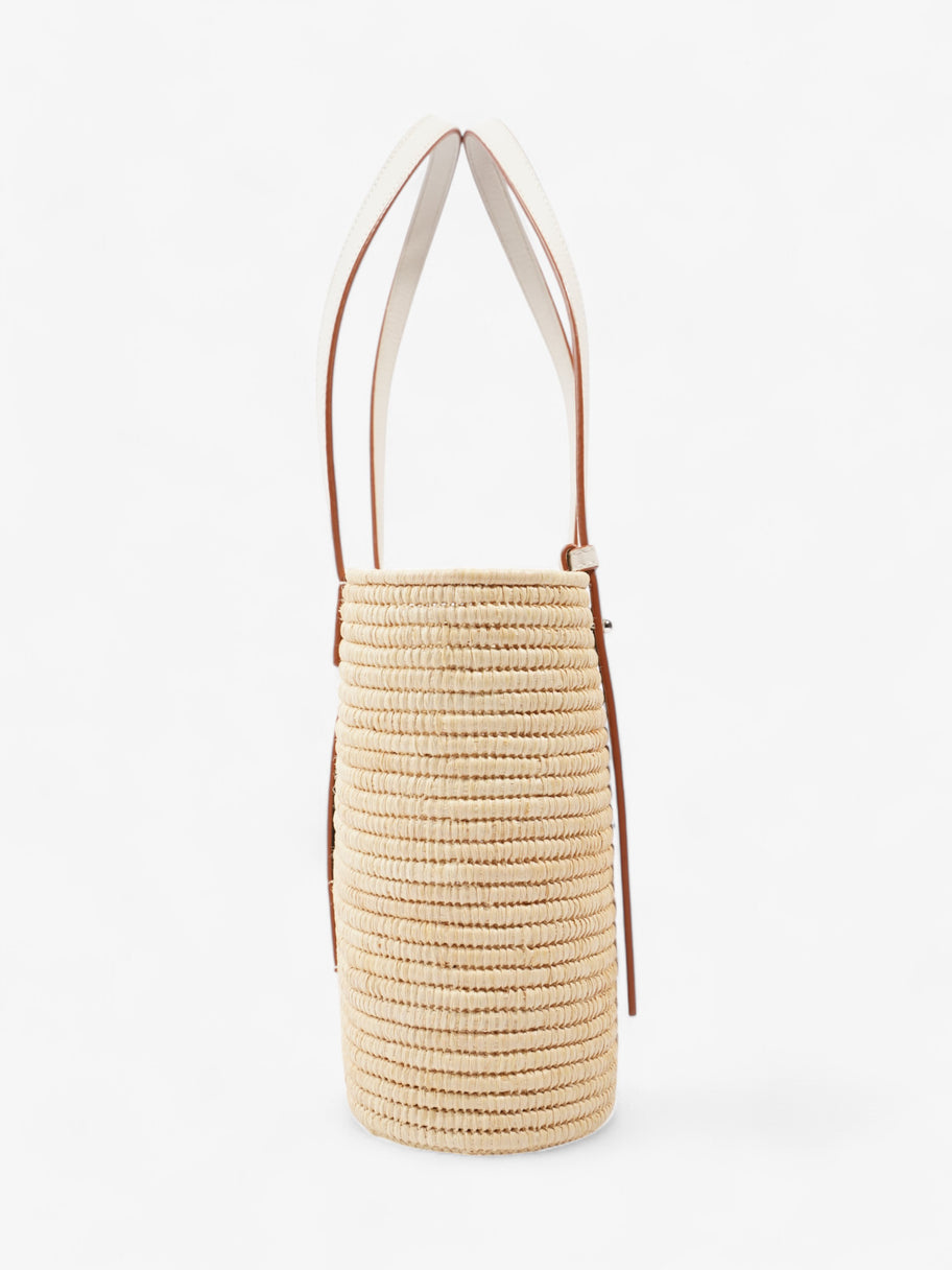 Loewe Square Raffia Basket Bag Beige / White Raffia Small Image 3