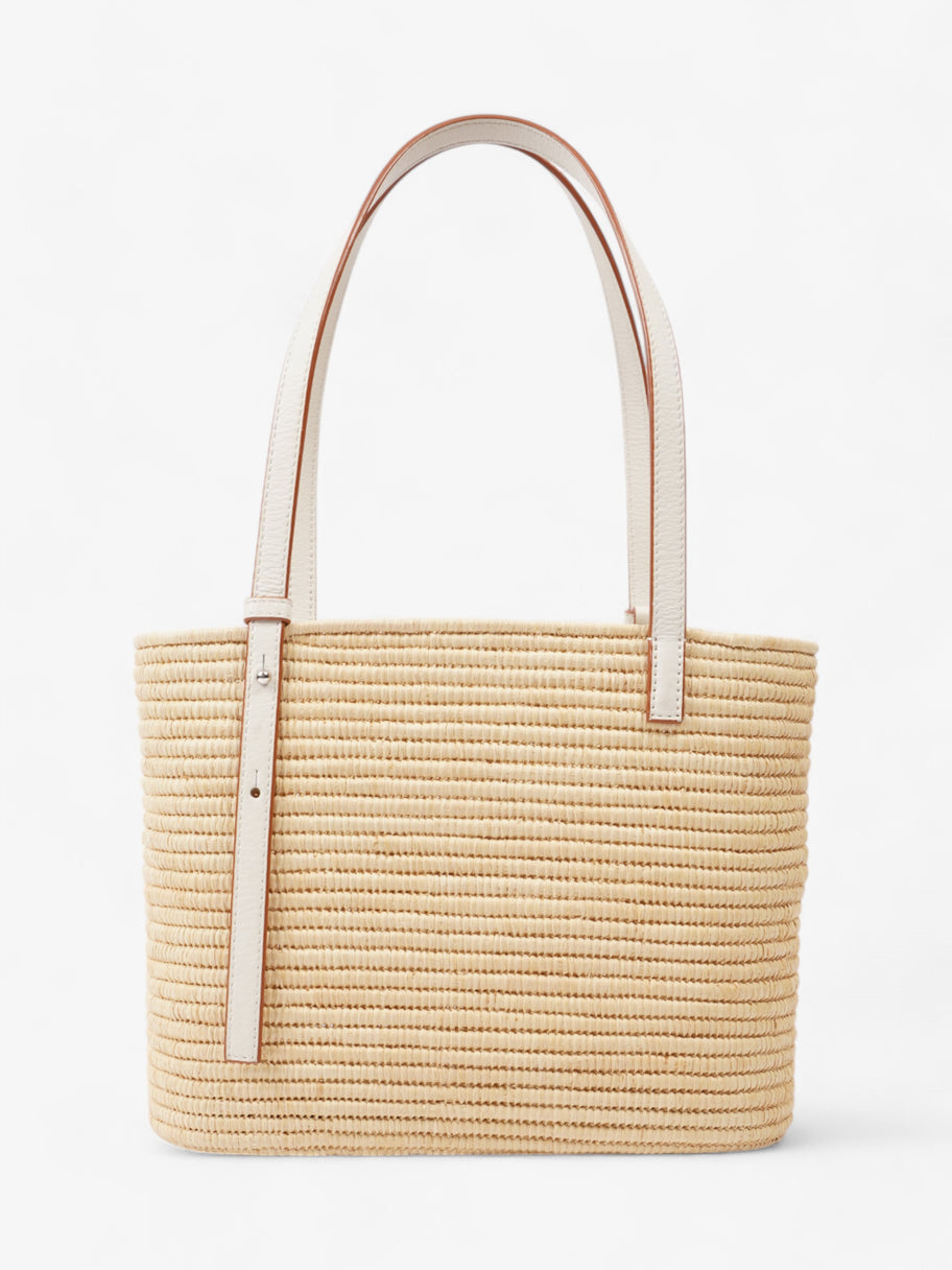 Loewe Square Raffia Basket Bag Beige / White Raffia Small Image 4