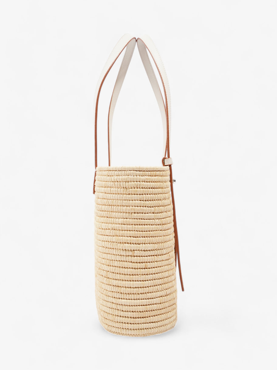 Loewe Square Raffia Basket Bag Beige / White Raffia Small Image 5