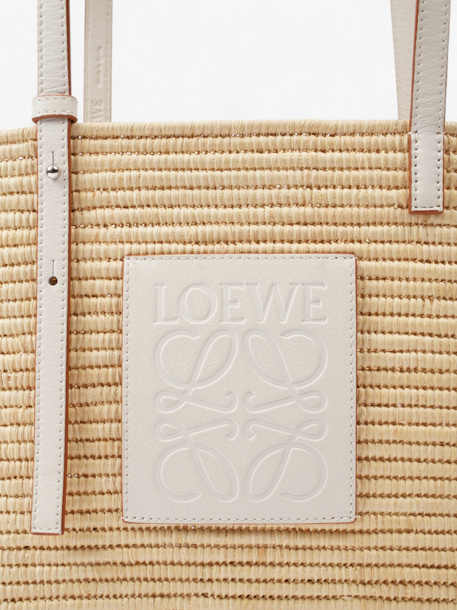 Loewe Square Raffia Basket Bag Beige / White Raffia Small Image 7