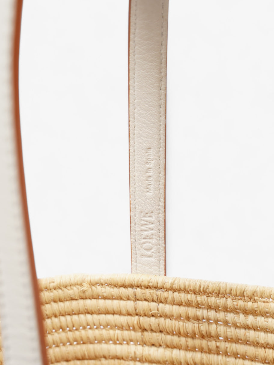 Loewe Square Raffia Basket Bag Beige / White Raffia Small Image 8