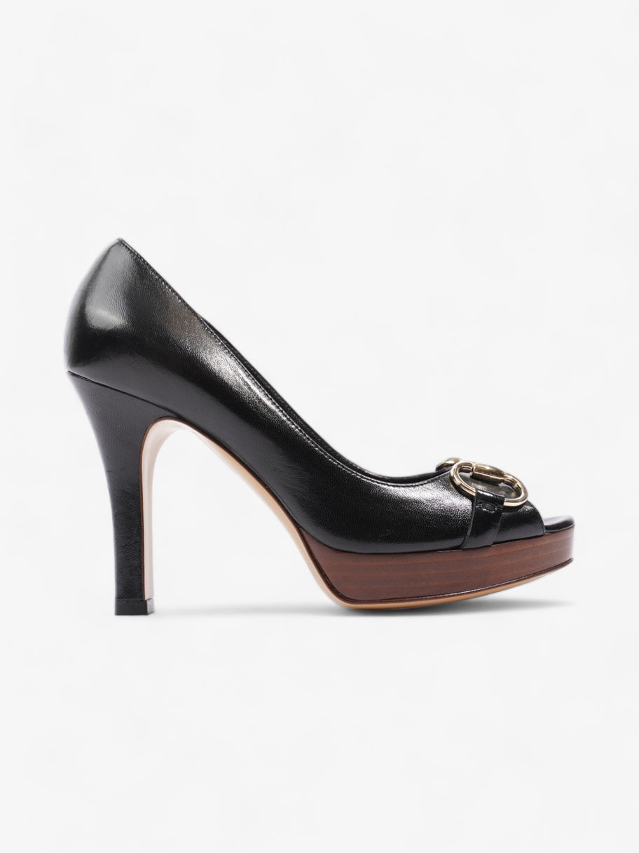 Gucci Horsebit Open Toe Heels 90 Black Leather EU 35.5 UK 2.5 Image 1