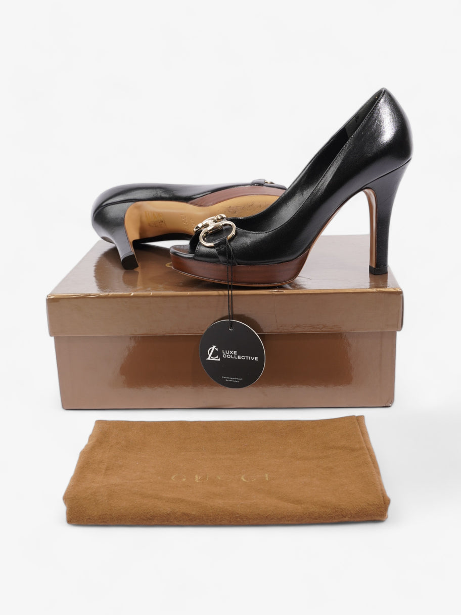 Gucci Horsebit Open Toe Heels 90 Black Leather EU 35.5 UK 2.5 Image 10