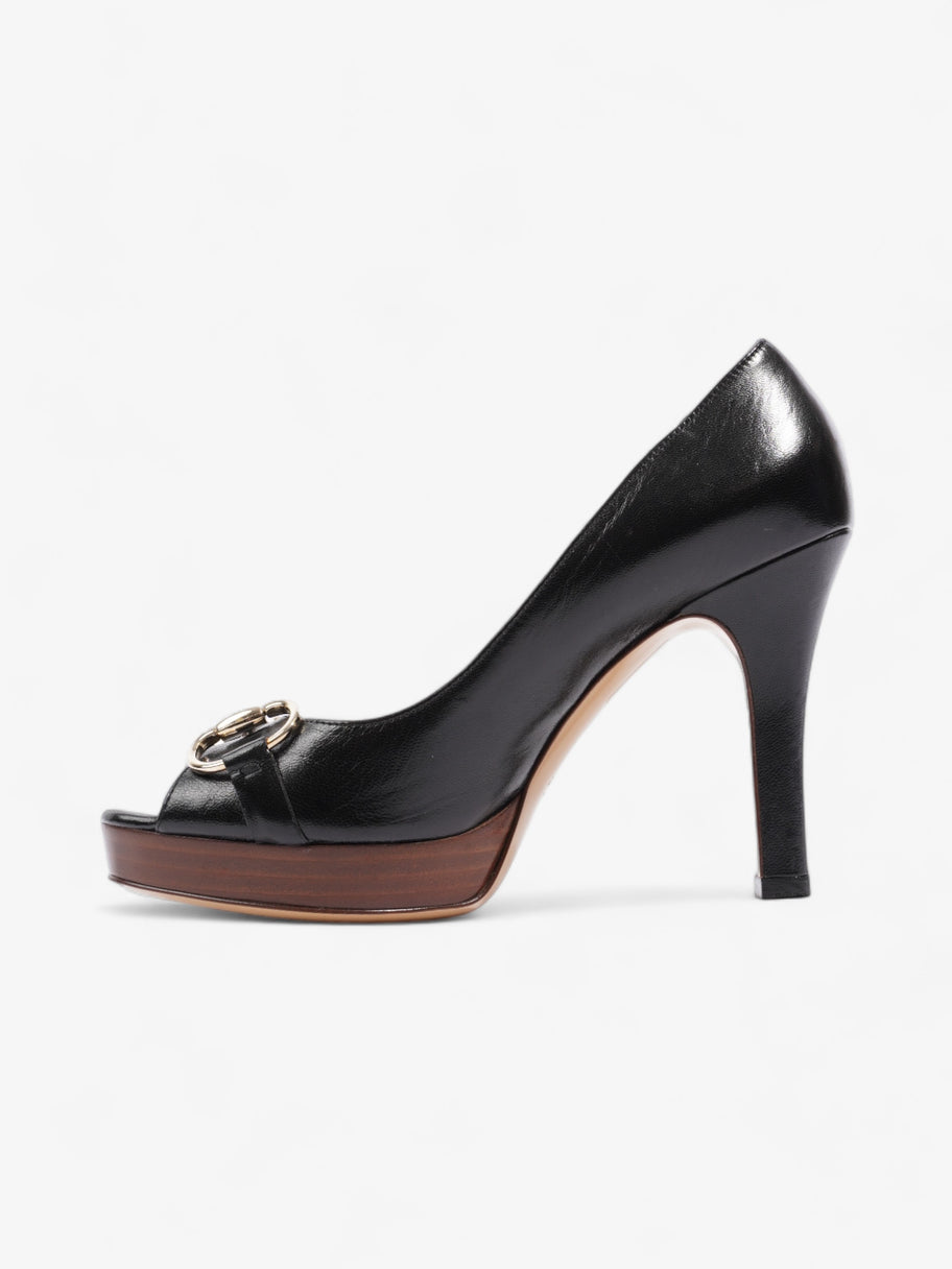 Gucci Horsebit Open Toe Heels 90 Black Leather EU 35.5 UK 2.5 Image 3