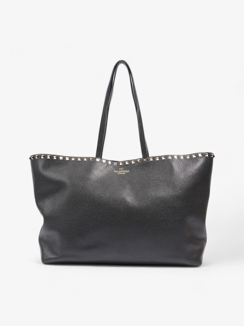  Valentino Rockstud Tote Black Leather Large