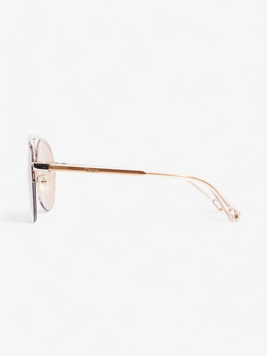 Chloe Aviator Style Sunglasses Light Gold Acetate 140mm Image 2