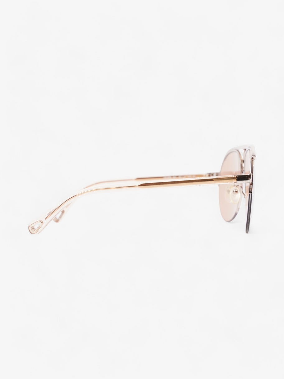 Chloe Aviator Style Sunglasses Light Gold Acetate 140mm Image 4