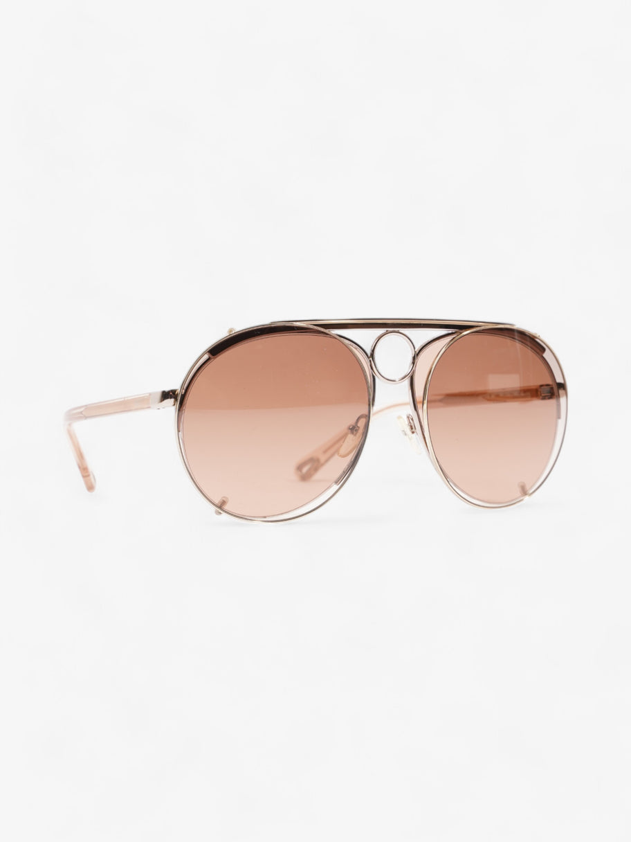 Chloe Aviator Style Sunglasses Light Gold Acetate 140mm Image 9