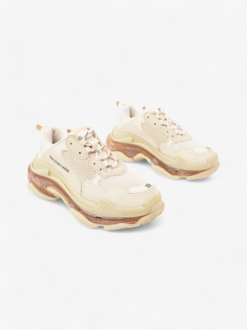  Balenciaga Triple S Beige Clear Sole Mesh EU 39 UK 6