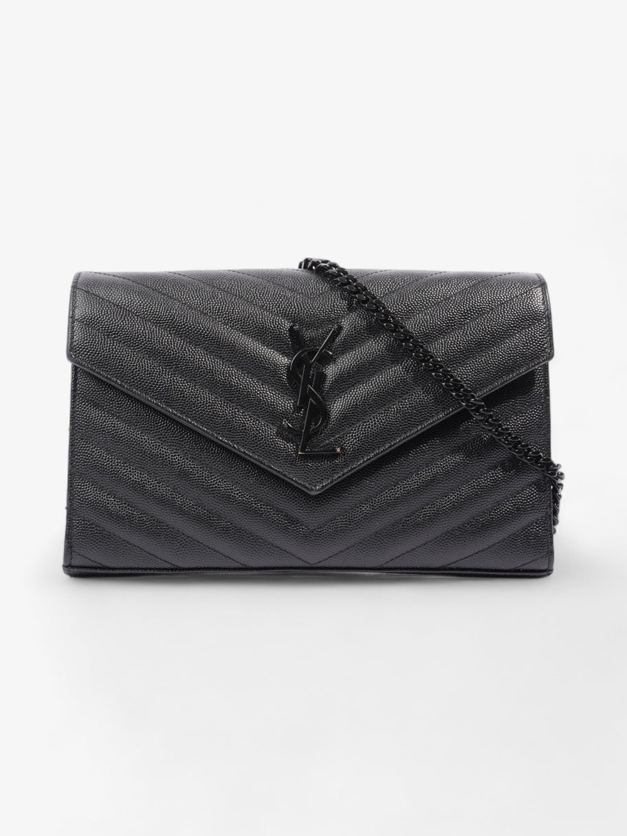 Saint Laurent Monogram Envelope Wallet on Chain Black Matelasse Leathe Luxe Collective