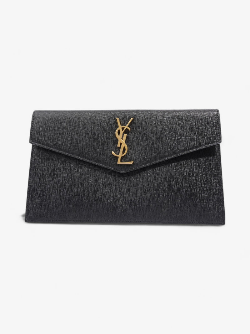  Saint Laurent Uptown Clutch Black Grained Leather