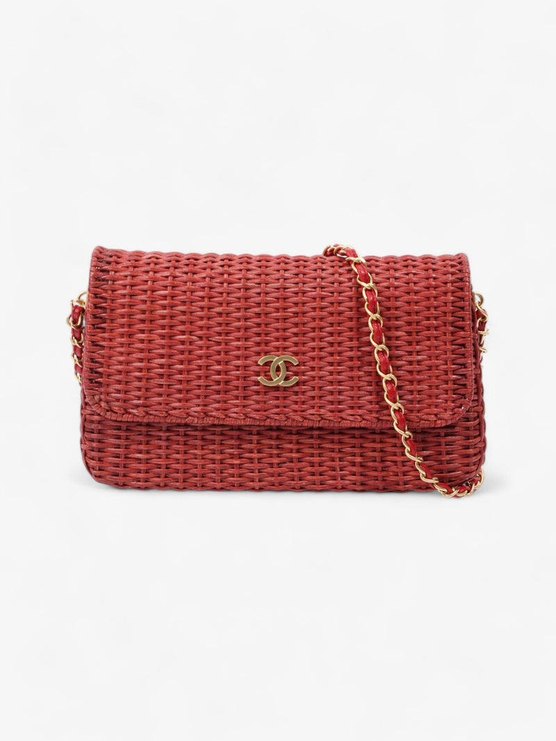  Chanel Classic Flap Red Wicker