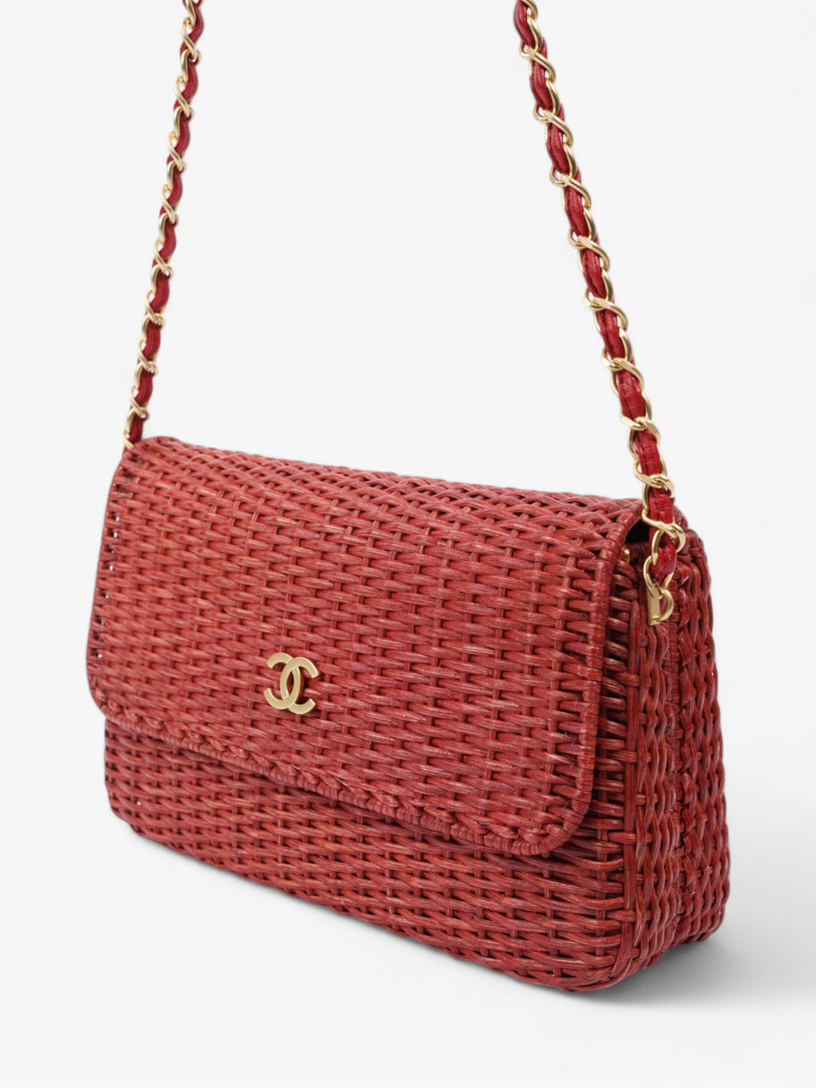 Chanel Classic Flap Red Wicker Image 7