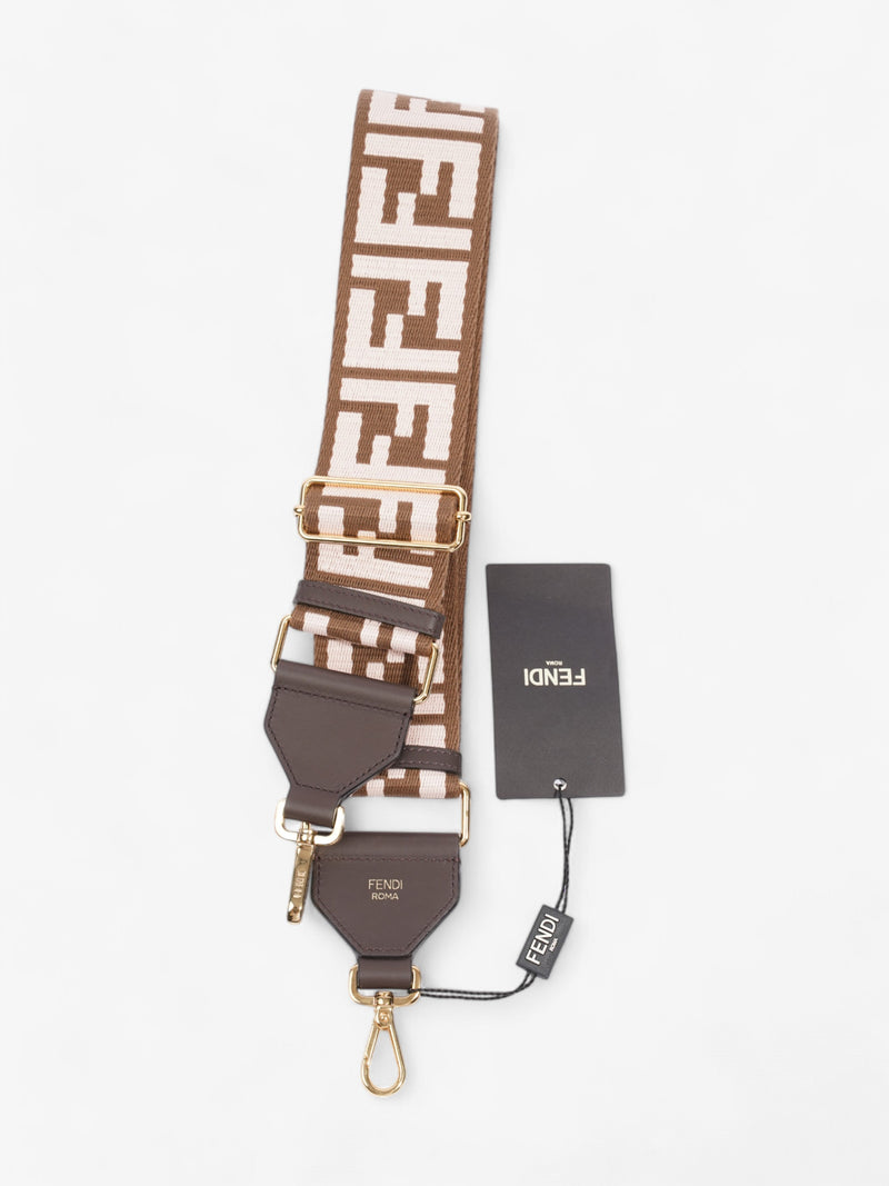  Fendi Strap You Brown / Light Pink / Gold Canvas