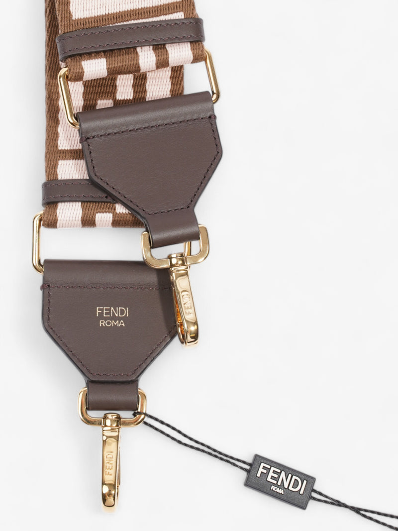  Fendi Strap You Brown / Light Pink / Gold Canvas