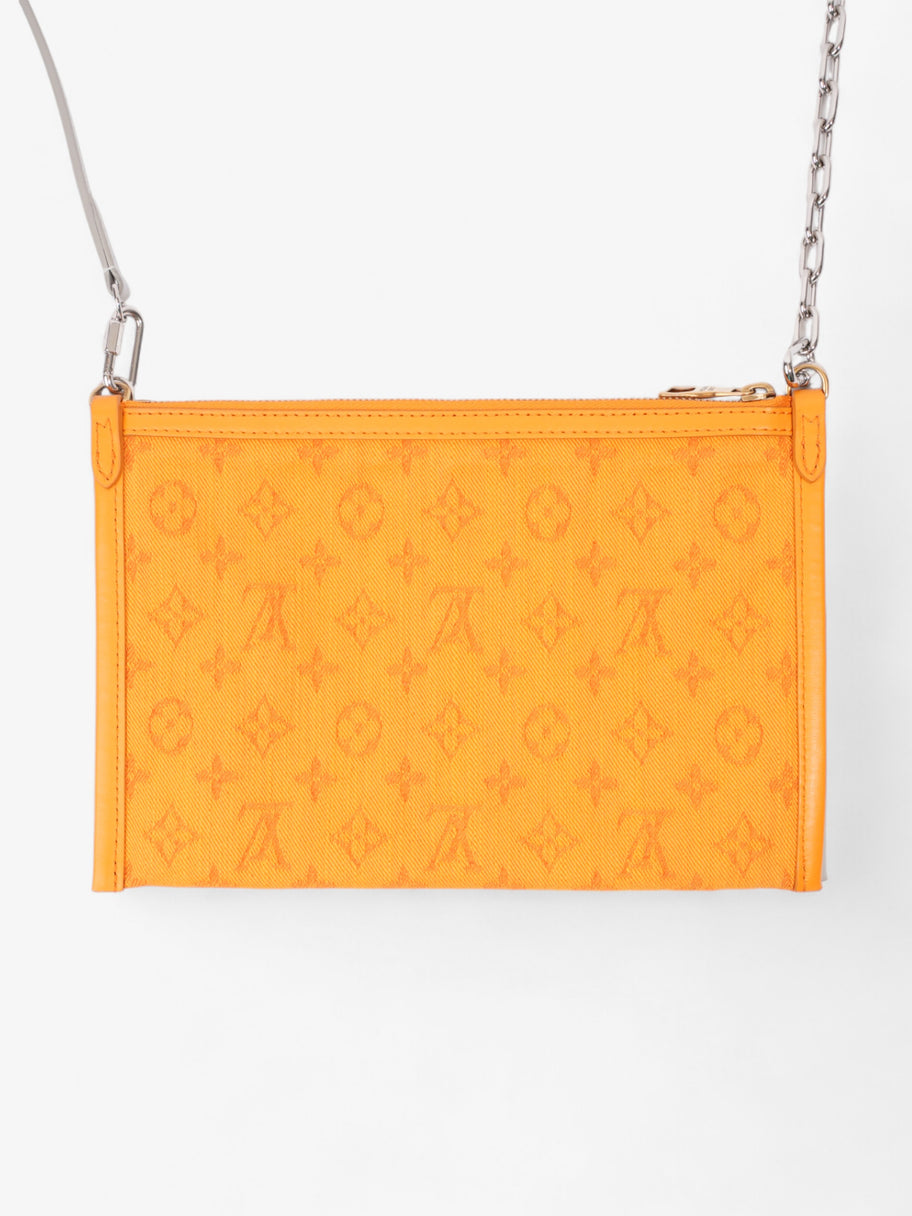 Louis Vuitton Double Flat Messenger Bag Orange / White Monogram Coated Canvas Image 4