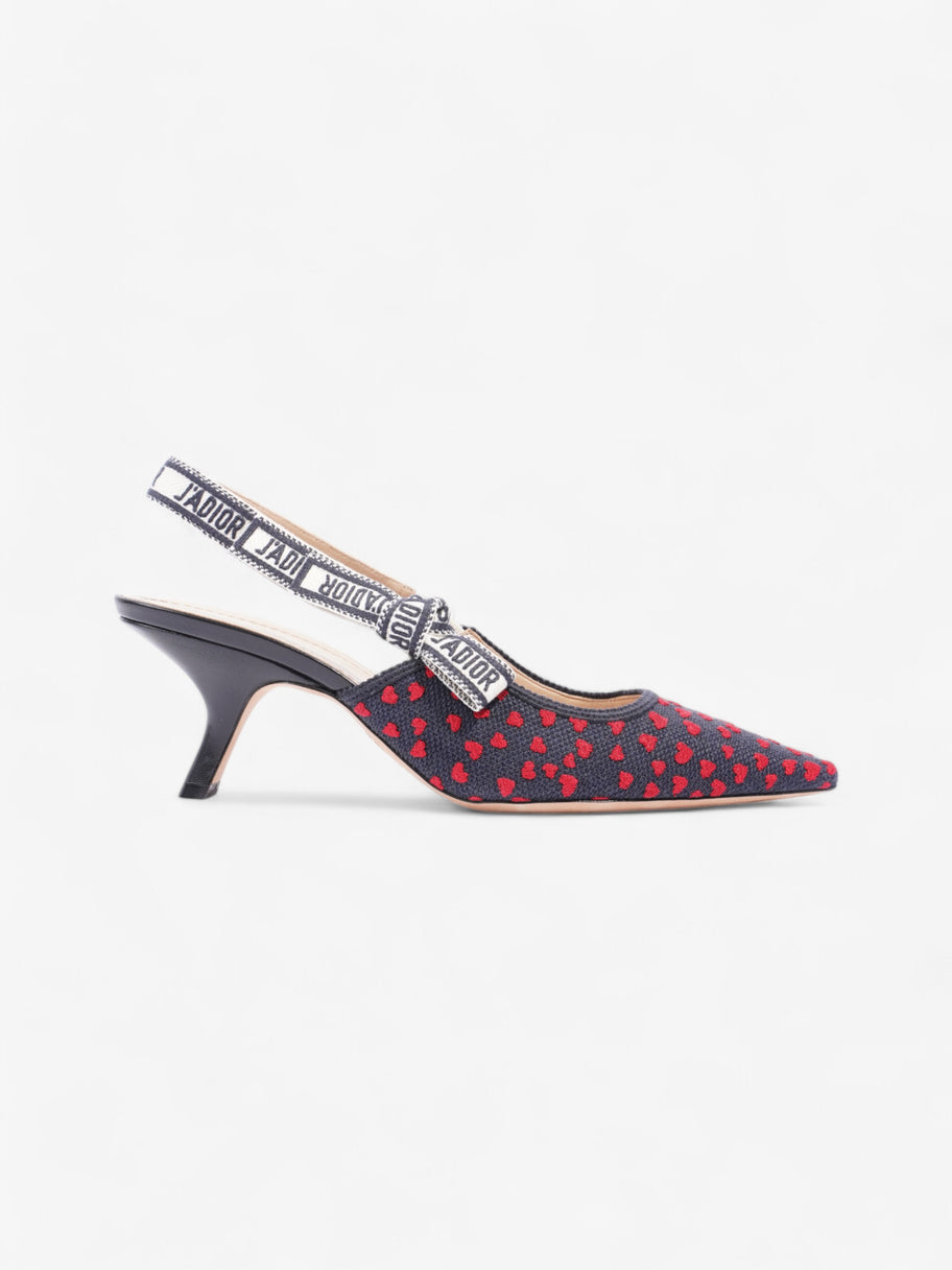 Christian Dior J'Adior Slingback Pump 65 Navy / Red Technical Fabric EU 41.5 UK 8.5 Image 1