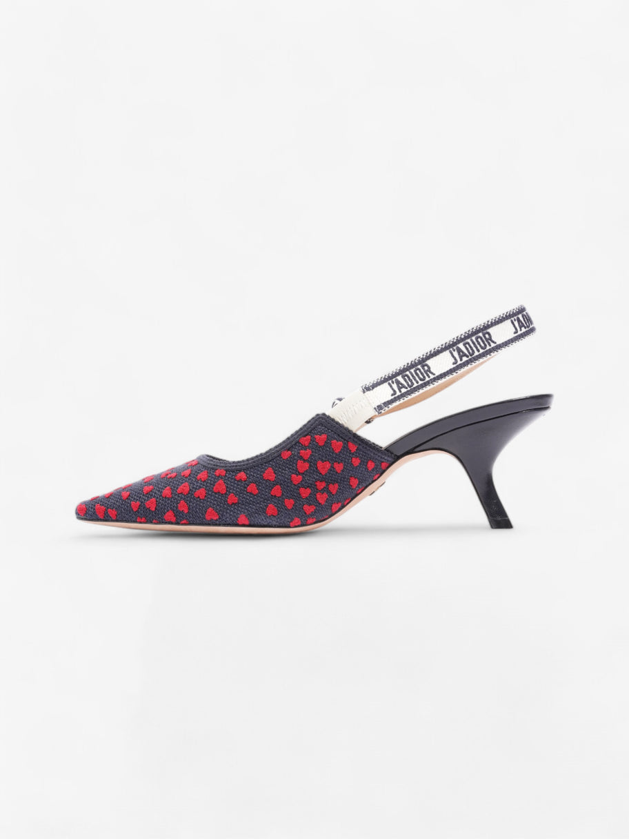 Christian Dior J'Adior Slingback Pump 65 Navy / Red Technical Fabric EU 41.5 UK 8.5 Image 3