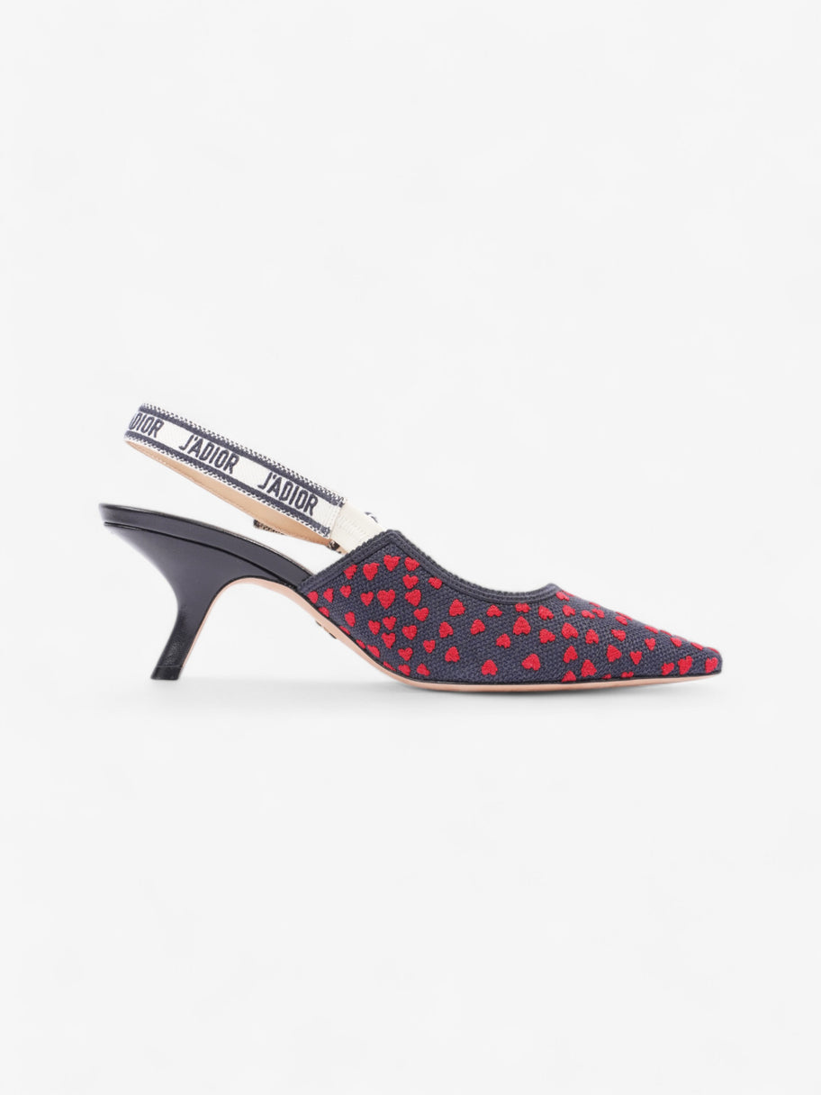 Christian Dior J'Adior Slingback Pump 65 Navy / Red Technical Fabric EU 41.5 UK 8.5 Image 4