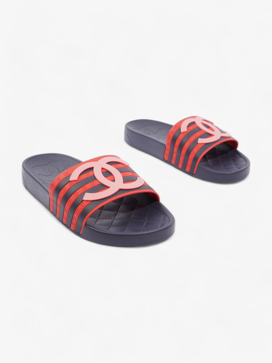 CC Flat Slides Red / Pink / Blue Rubber EU 36 UK 3 Image 2