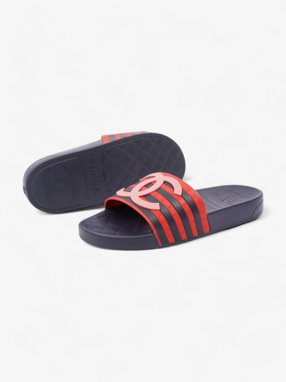 CC Flat Slides Red / Pink / Blue Rubber EU 36 UK 3 Image 9