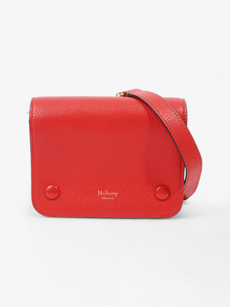  Mulberry Clifton with Chain Red Grained Leather Small