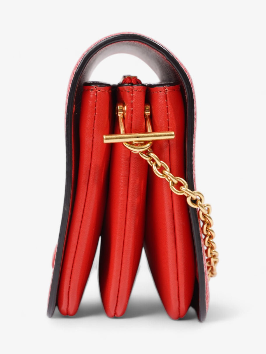 Mulberry Clifton with Chain Red Grained Leather Small Image 3