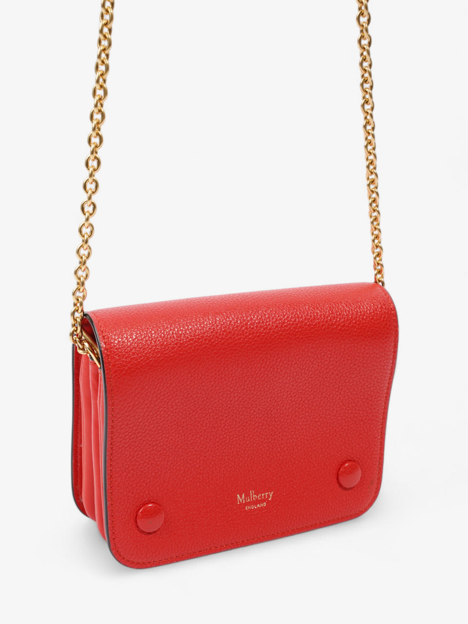 Mulberry Clifton with Chain Red Grained Leather Small Image 7