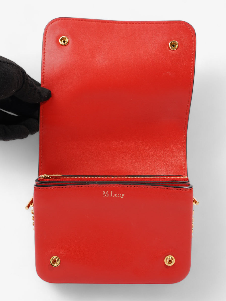 Mulberry Clifton with Chain Red Grained Leather Small Image 8