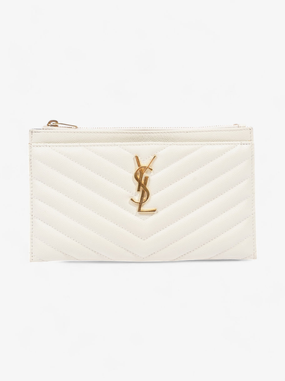 Saint Laurent Cassandra Pouch Cream Matelasse Leather Small Image 1