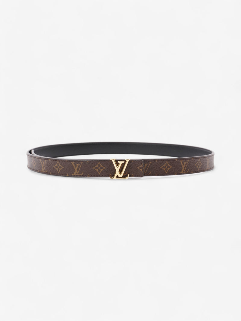  Louis Vuitton LV Initiales Reversible Belt Monogram / Black / Gold Canvas 85cm / 34