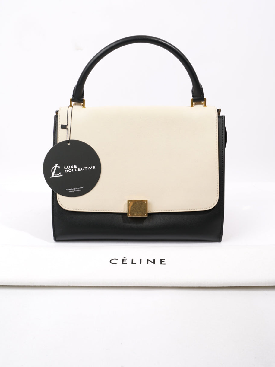 Celine Trapeze Black / Cream / Brown Leather Medium Image 11