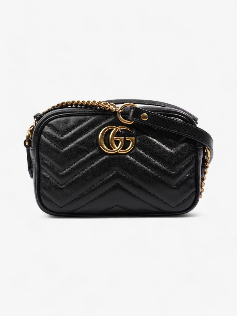  Gucci GG Marmont Bag Black Matelasse Leather Mini